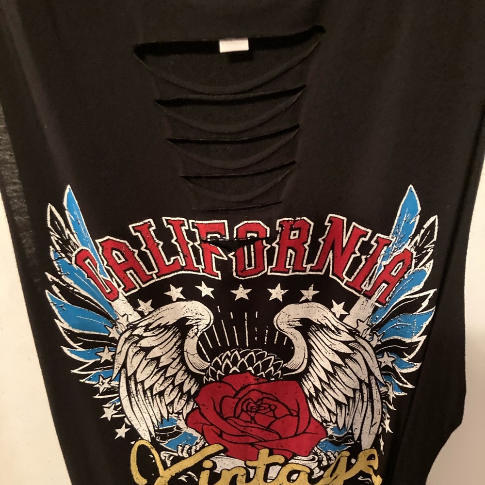 Vintage inspired graphic muscle tank